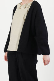 open cardigan cashmere alpaca black p2093/ts998
