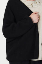 open cardigan cashmere alpaca black p2093/ts998