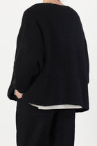 open cardigan cashmere alpaca black p2093/ts998
