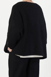 open cardigan cashmere alpaca black p2093/ts998