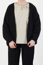 open cardigan cashmere alpaca black p2093/ts998