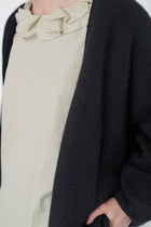 open cardigan cashmere alpaca black p2093/ts998
