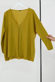 cardigan cashmere silk curry p1356/ts719
