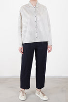 shirt cotton silk stripe natural black p1623/ts929