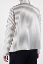 shirt cotton silk stripe natural black p1623/ts929