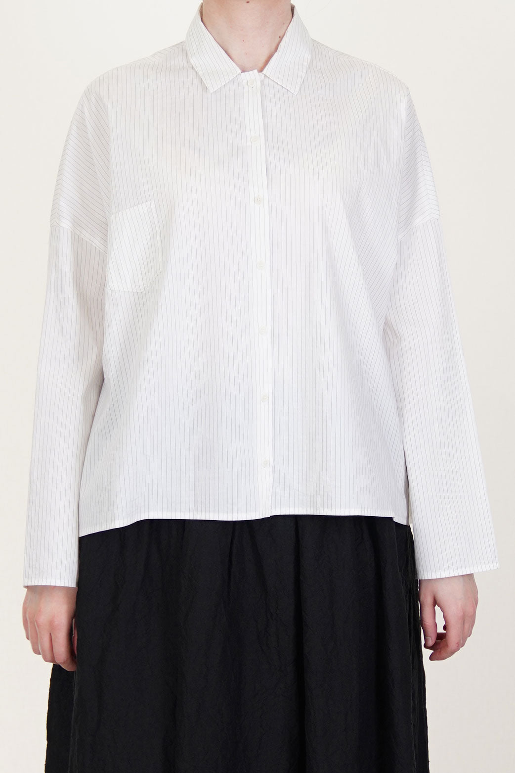 shirt cotton silk stripes meringue