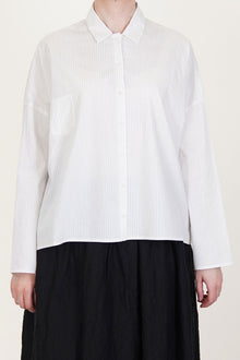 shirt cotton silk stripes meringue