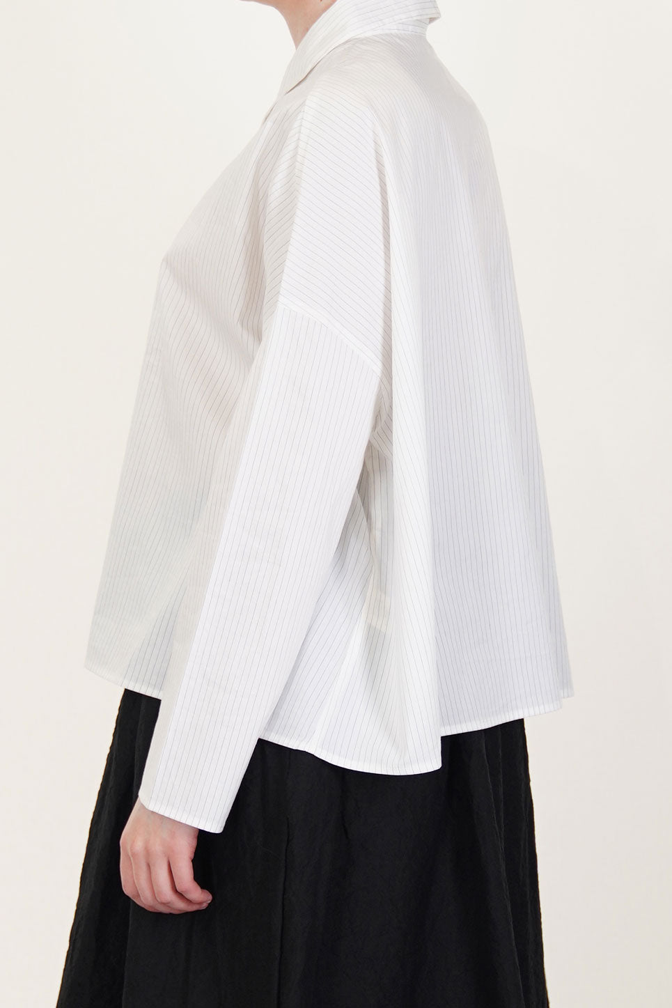 shirt cotton silk stripes meringue