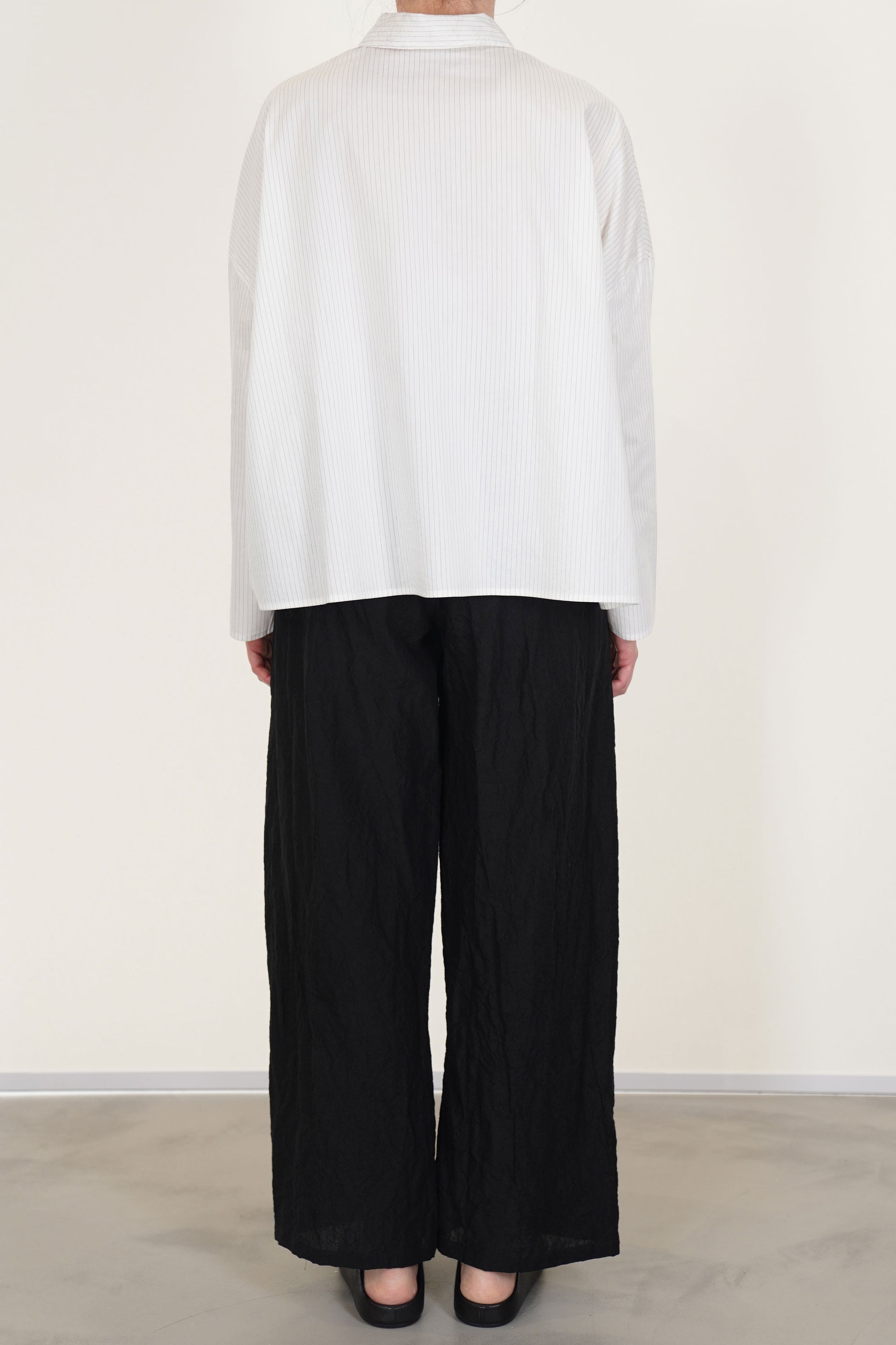 shirt cotton silk stripes meringue