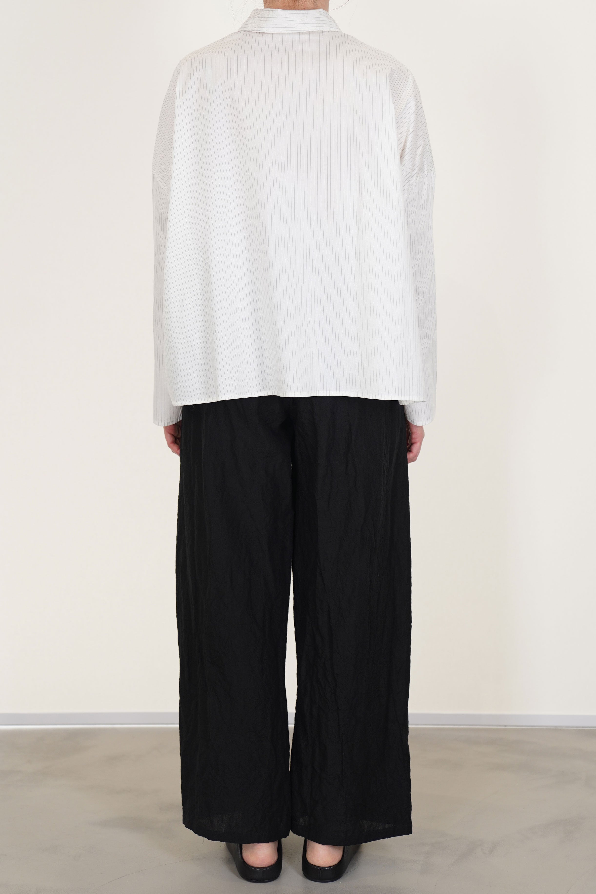 shirt cotton silk stripes meringue