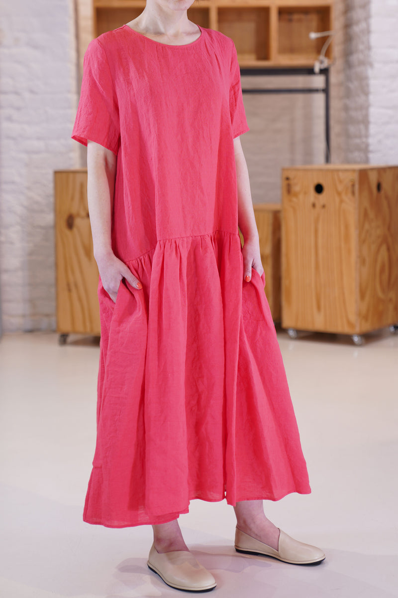 linen dress strawberry p1854/ts785