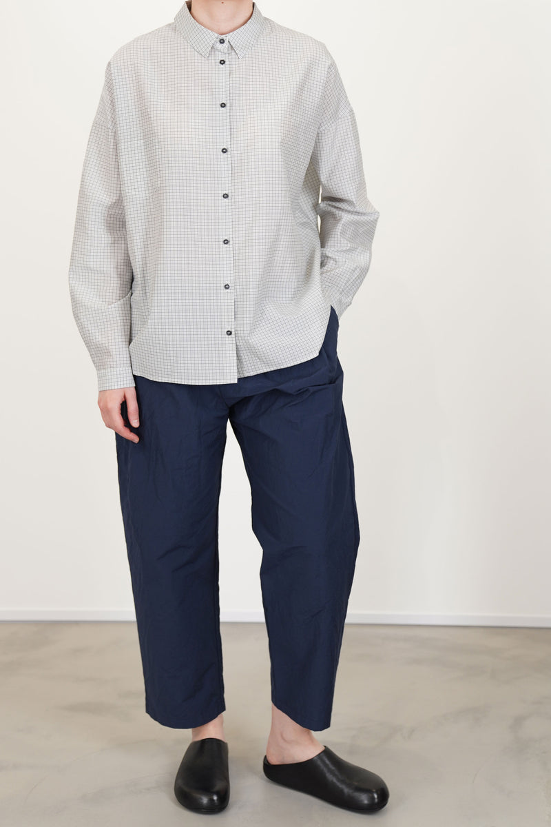 shirt cotton silk check black p1929/971