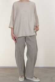 apuntob (a.b) trousers cord ecru worn together with apuntob shirt cashmere natural
