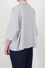 back view of apuntob (a.b) shirt check meringue wide and relaxed fit