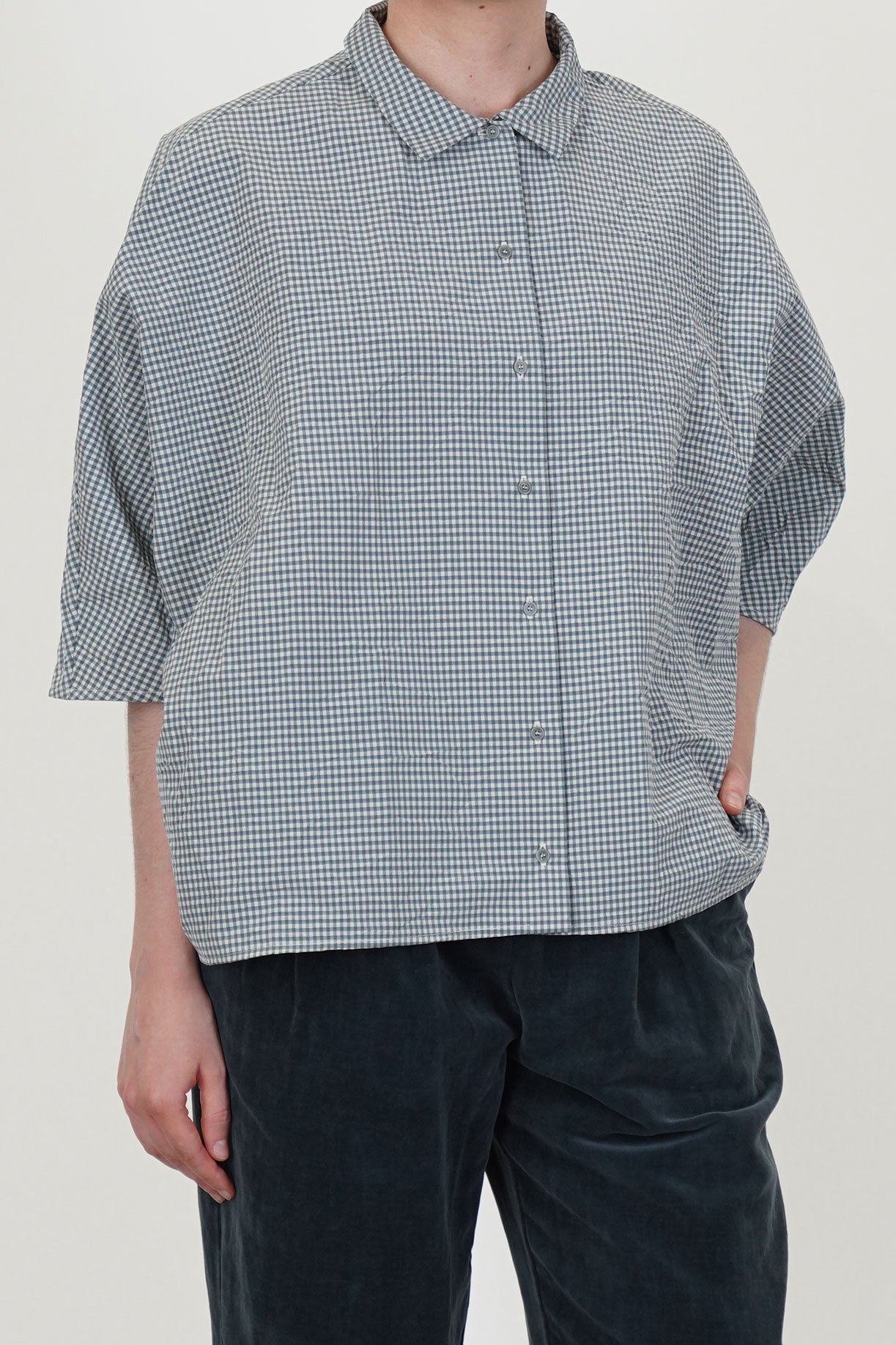 shirt check dark turquoise p2056/ts994