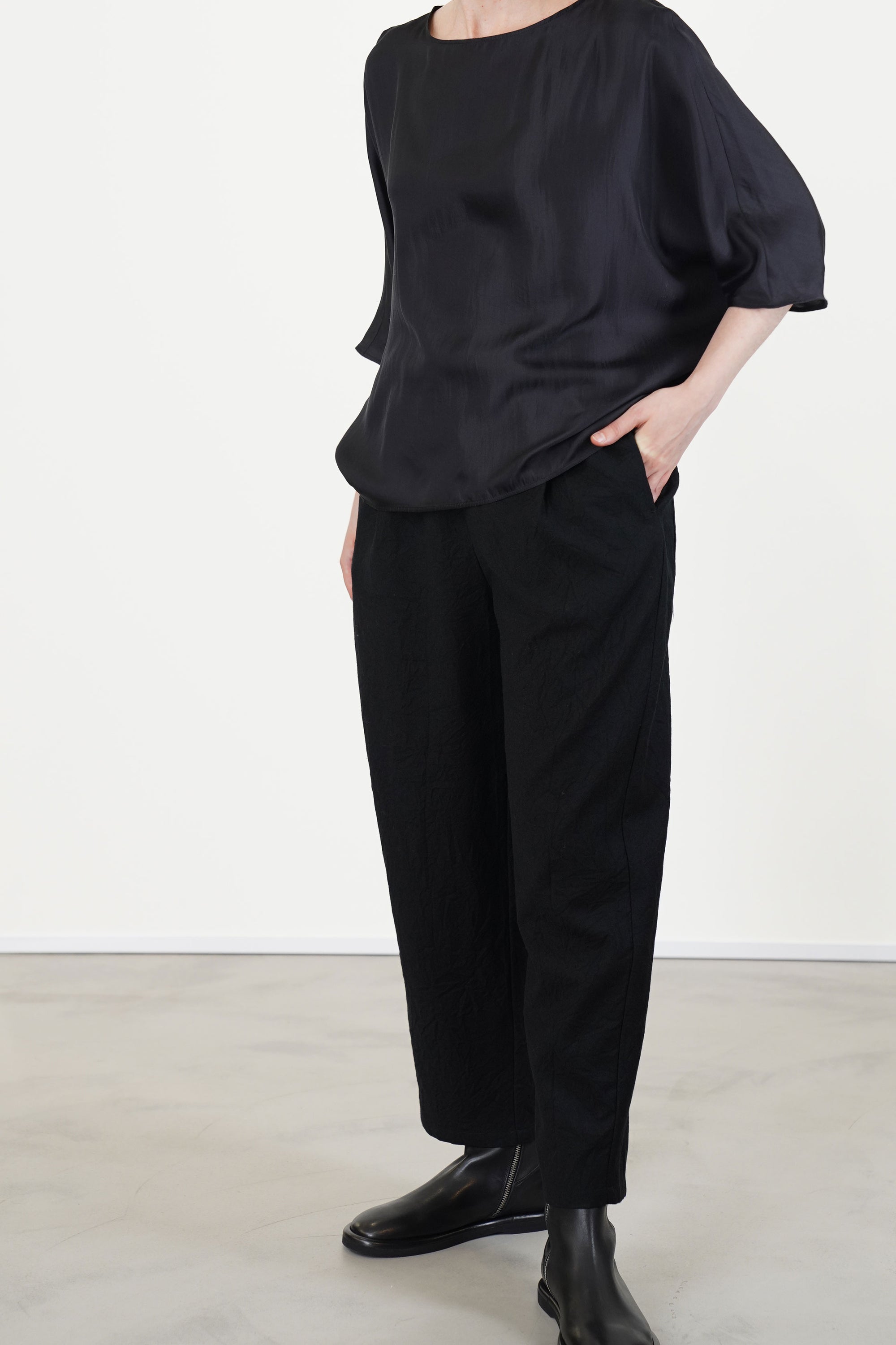 shirt silk black p2075/ts1002