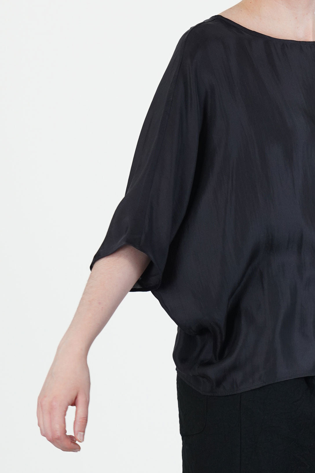 shirt silk black p2075/ts1002