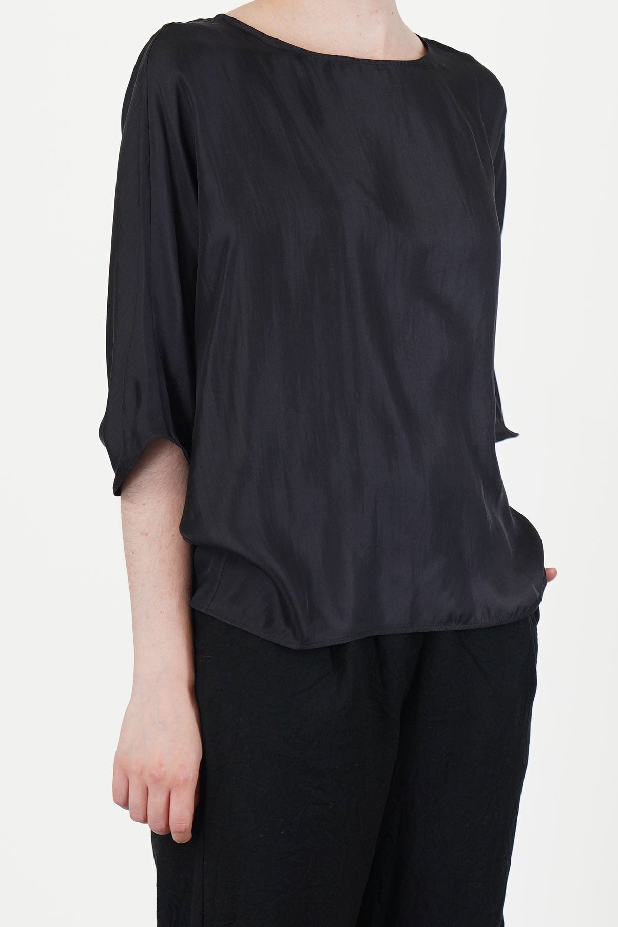 shirt silk black p2075/ts1002