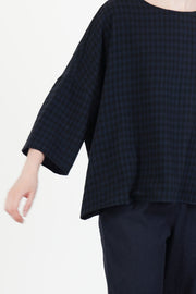 shirt virgin wool black night check p2038/ts1009