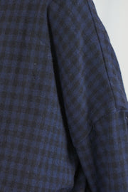shirt virgin wool black night check p2038/ts1009
