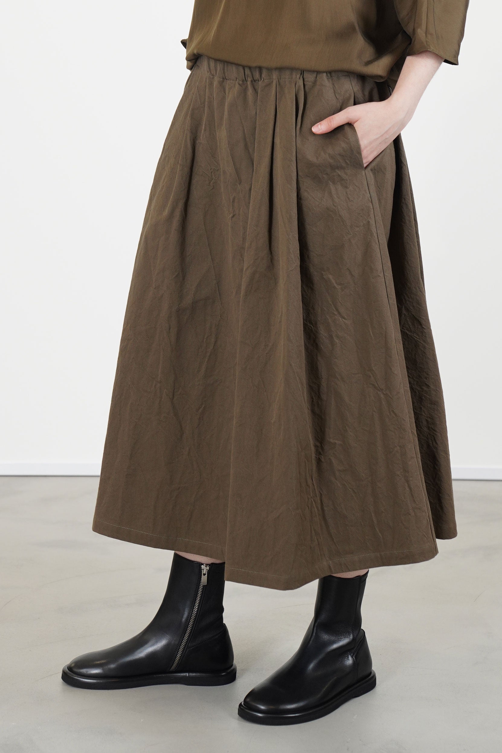 skirt crinkled cotton military p1975/ts1014