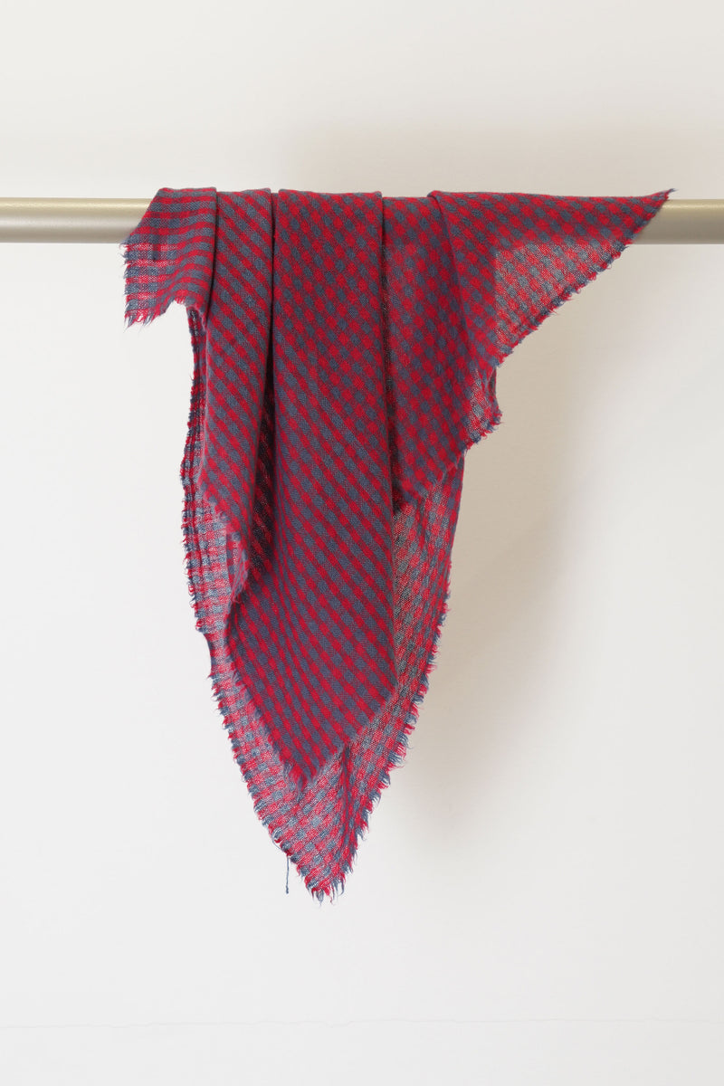 small square cashmere stole raspberry dark turquoise p2119/ts1025