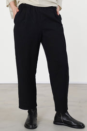 trousers crinkled virgin wool black p1002/ts990