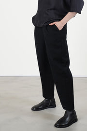trousers crinkled virgin wool black p1002/ts990