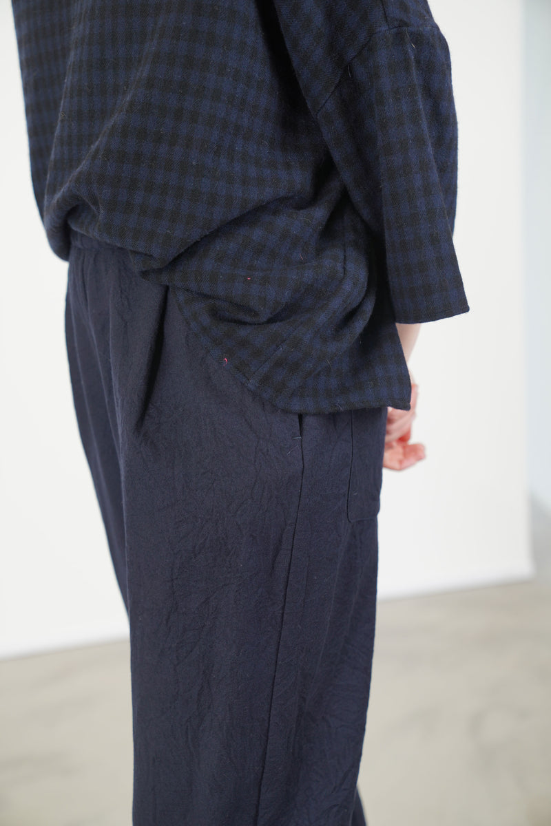 trousers crinkled virgin wool blue p1002/ts990