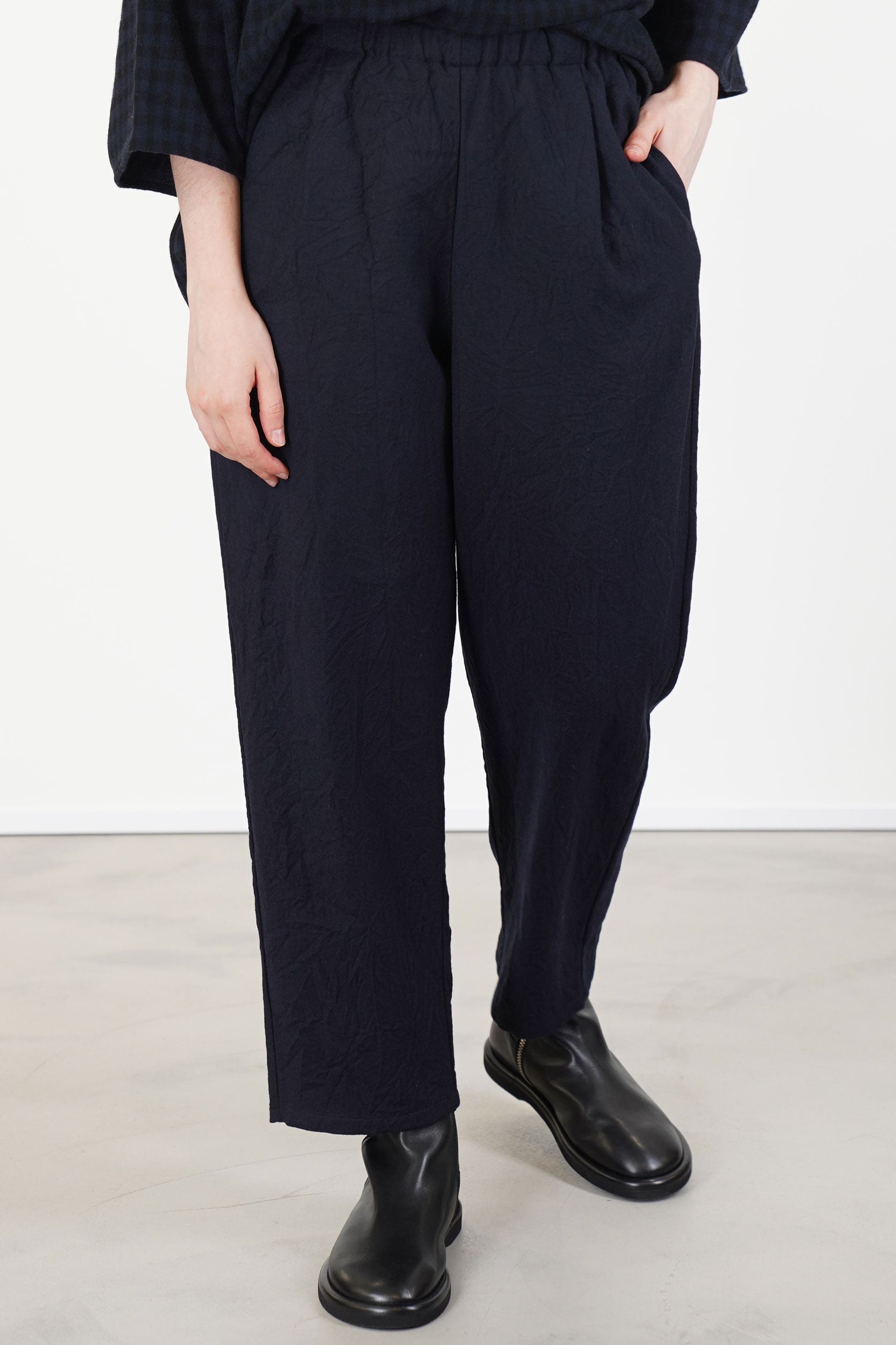 trousers crinkled virgin wool blue p1002/ts990