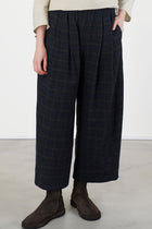 trousers virgin wool blue military check p1979/ts1008
