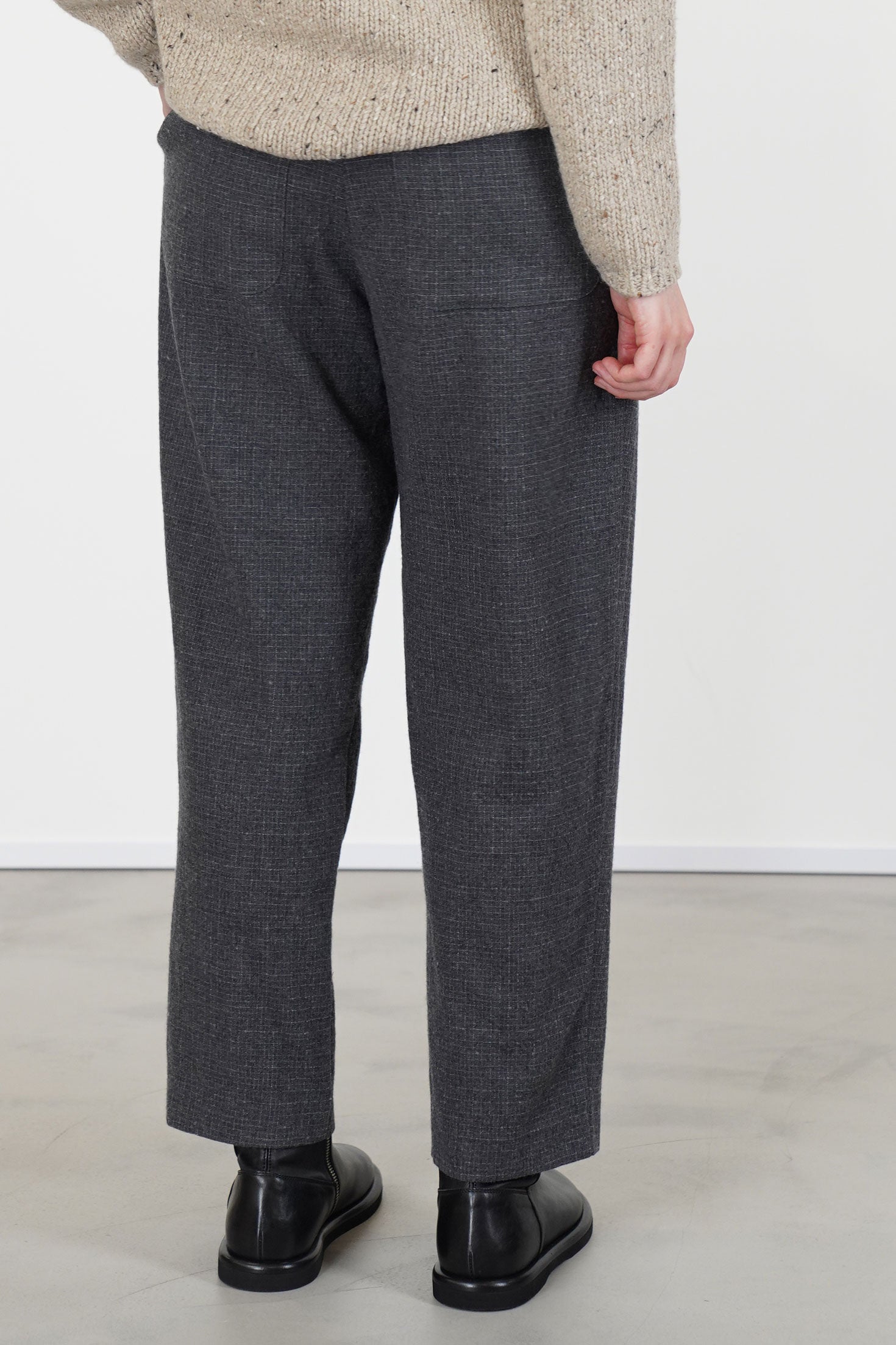 trousers virgin wool cement fine check p1002/ts1007