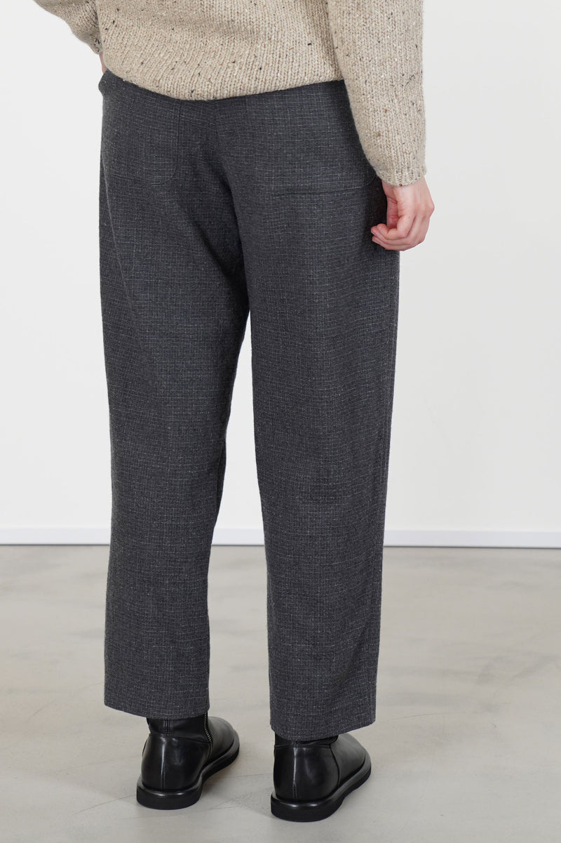 trousers virgin wool cement fine check p1002/ts1007