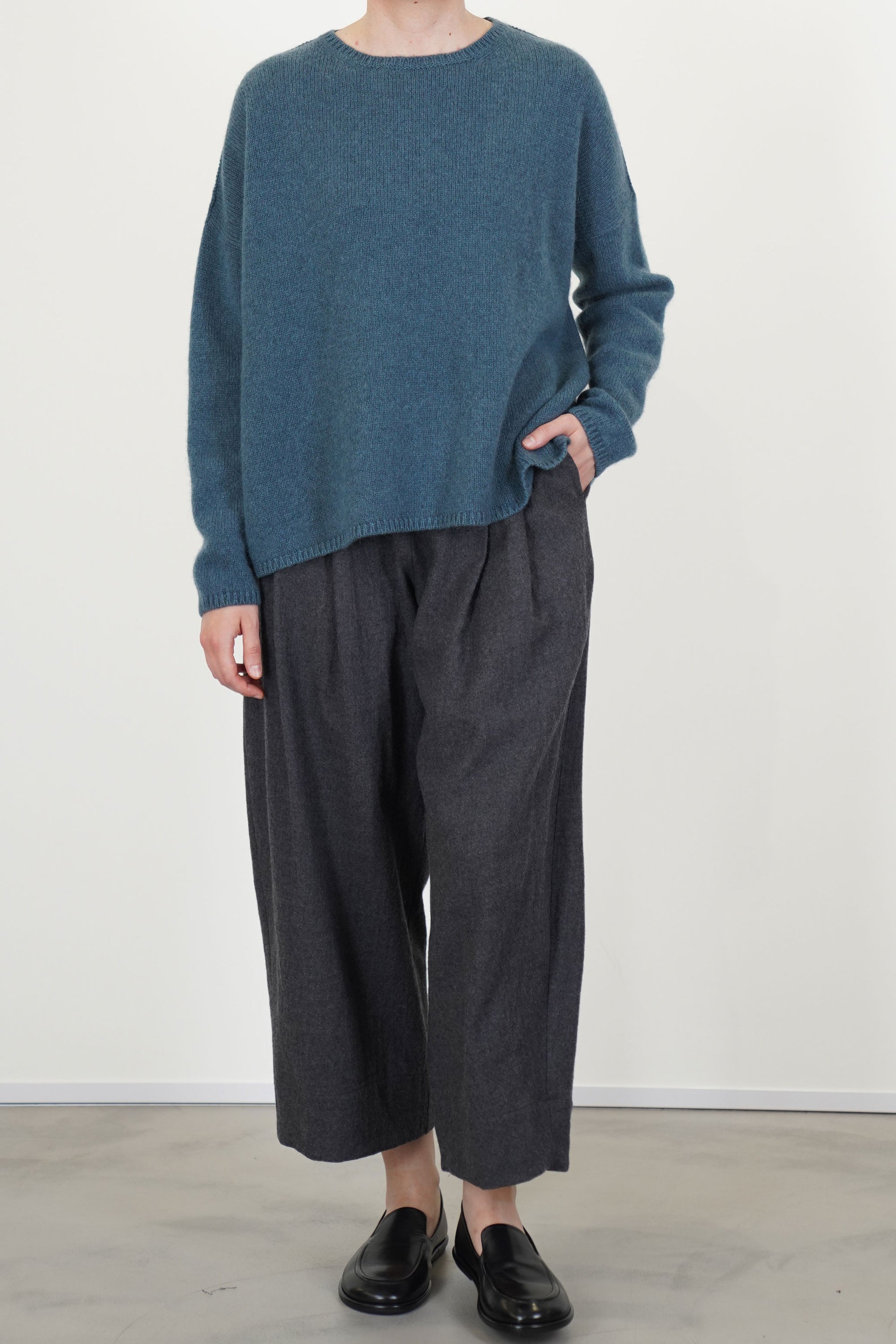 sweater cashmere alpaca dark turquoise p1890/ts998
