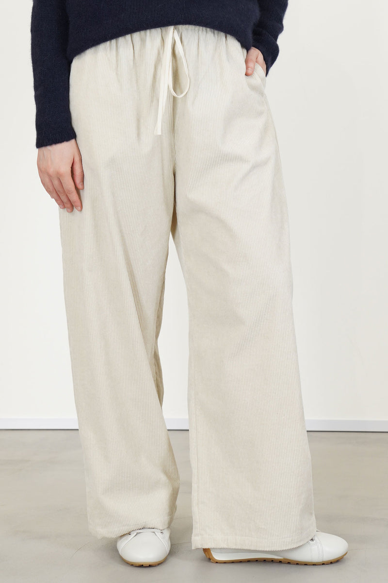 wide trousers cotton corduroy milk p2062/ts1013