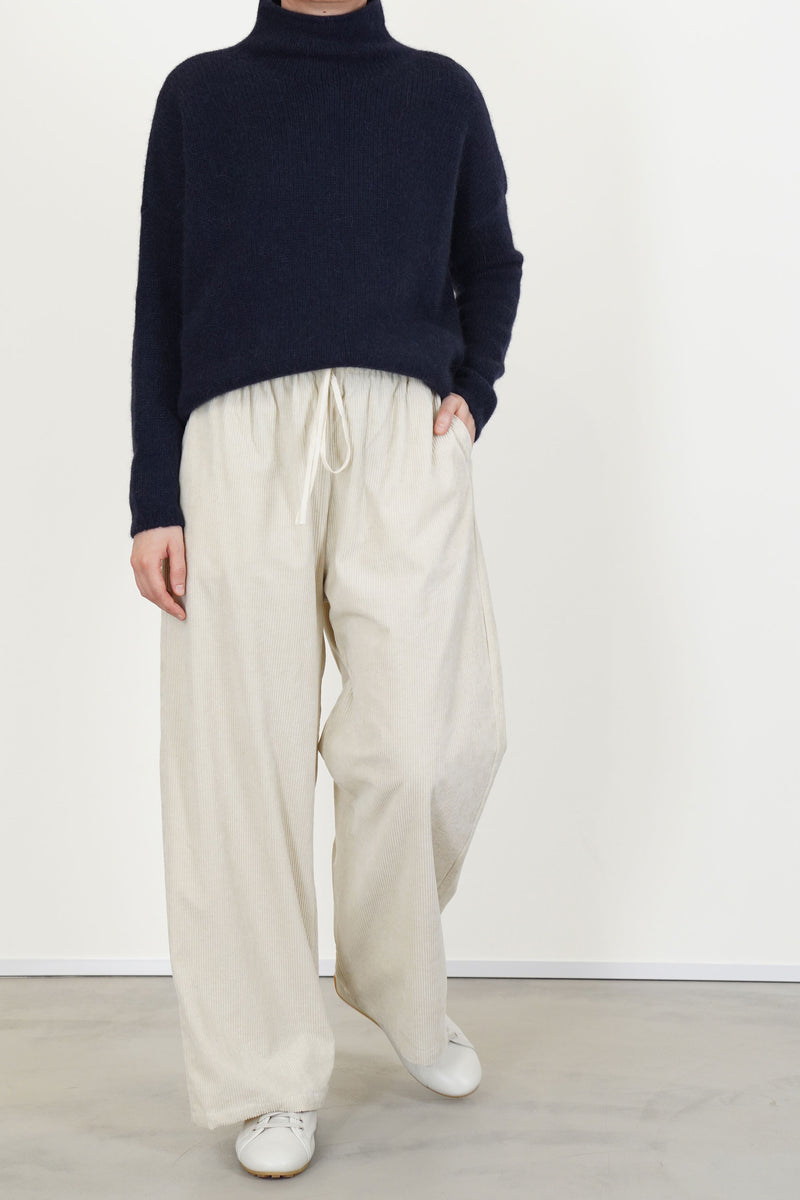 wide trousers cotton corduroy milk p2062/ts1013