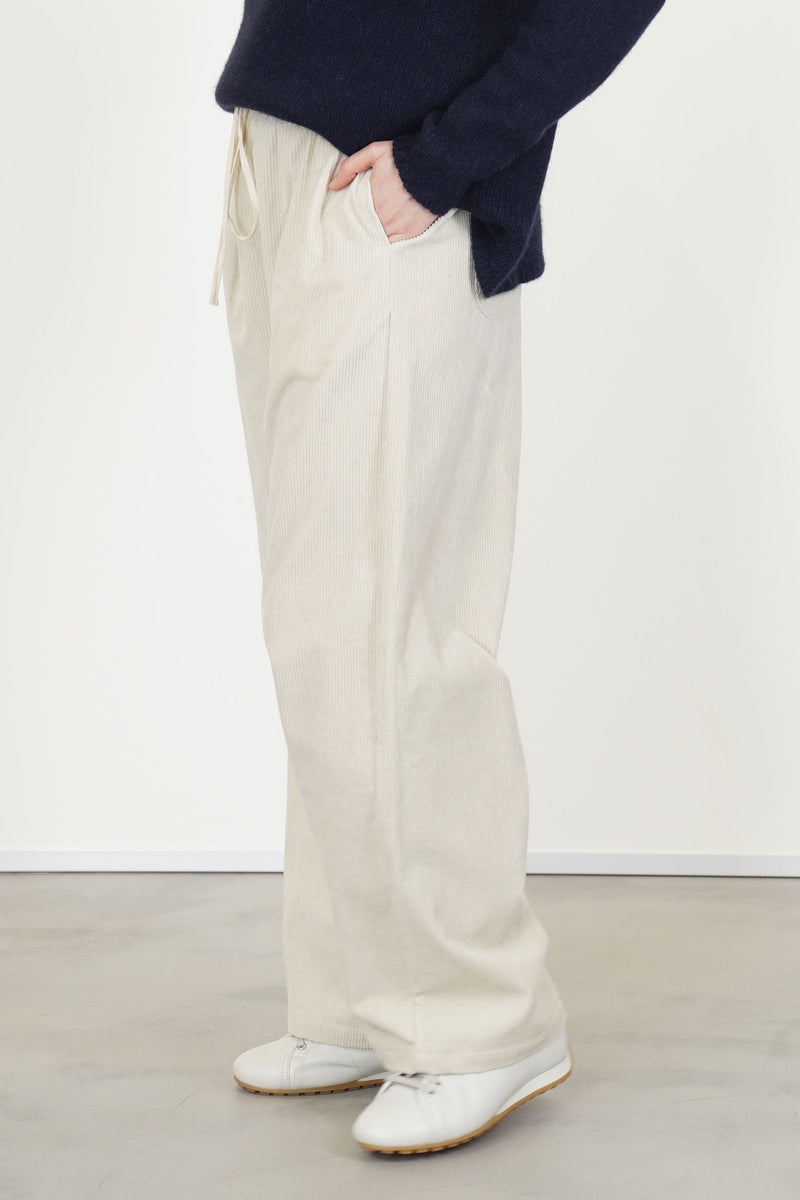 wide trousers cotton corduroy milk p2062/ts1013