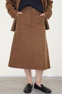 ariel skirt wool cashmere brown