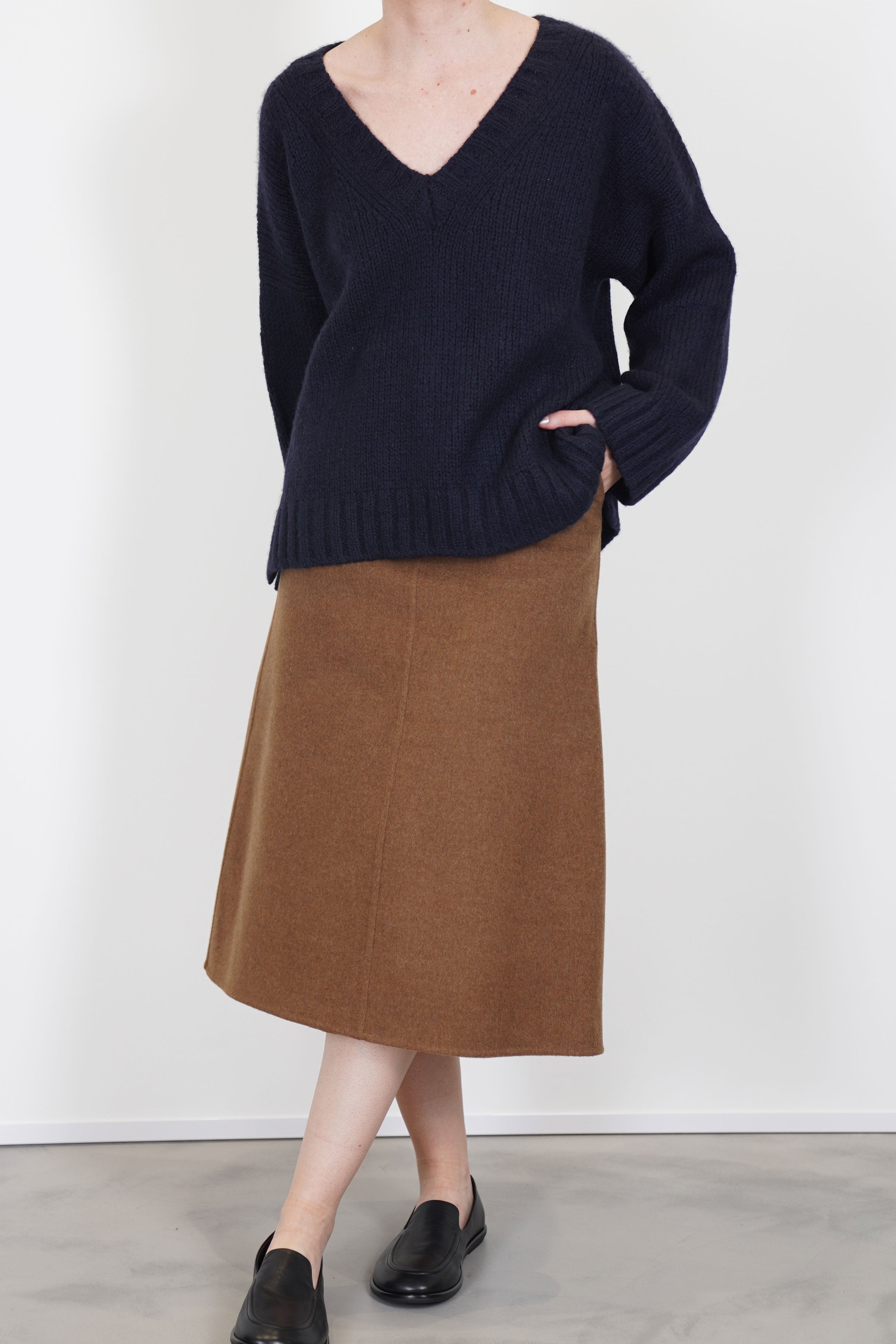 ariel skirt wool cashmere brown