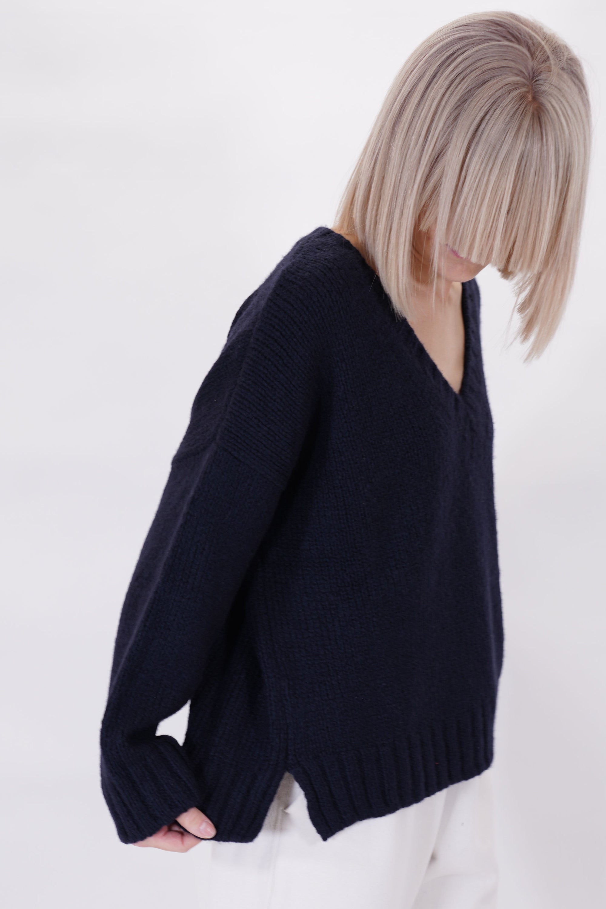 cashmere knit ferro navy