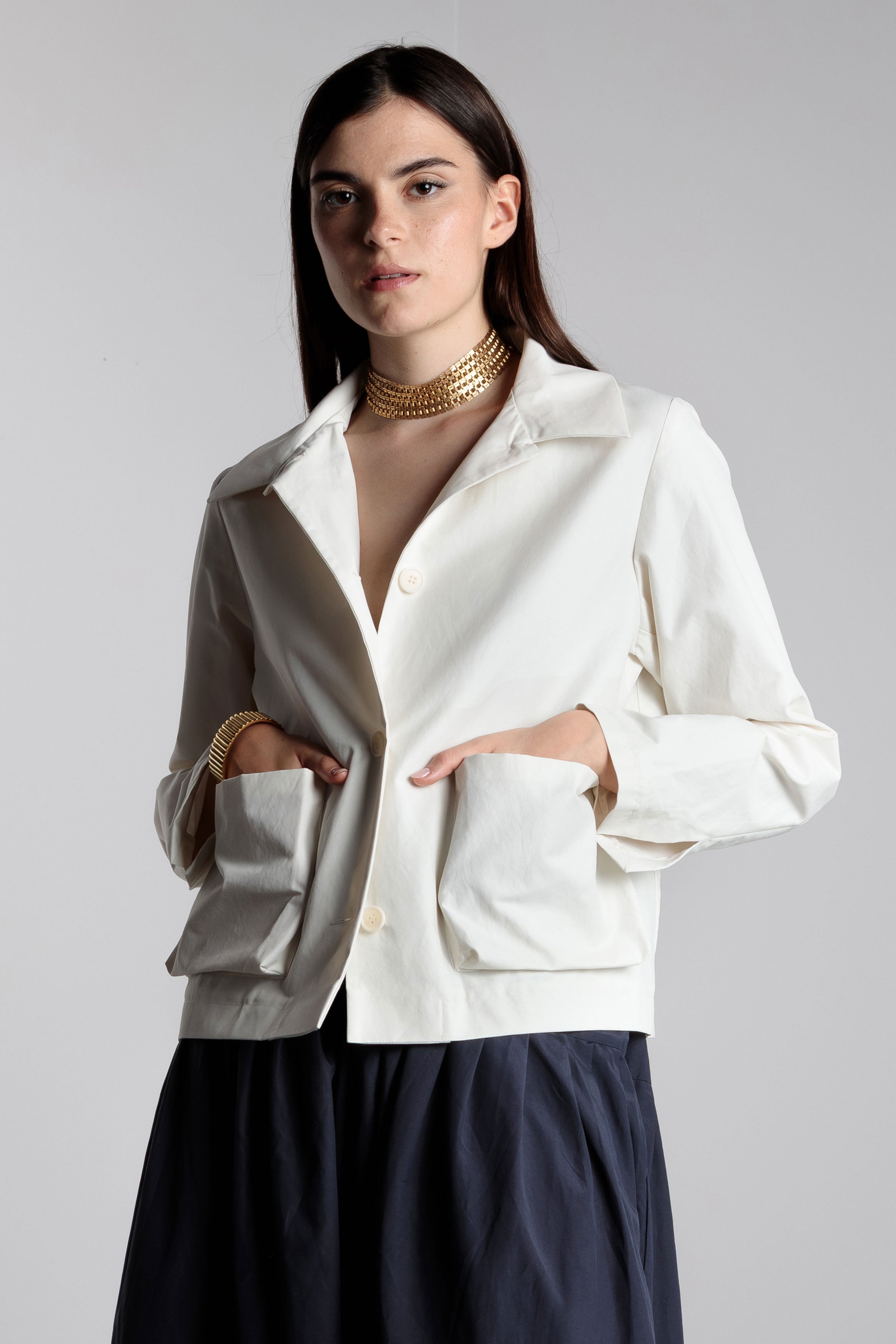 cotton linen jacket lotto ivory