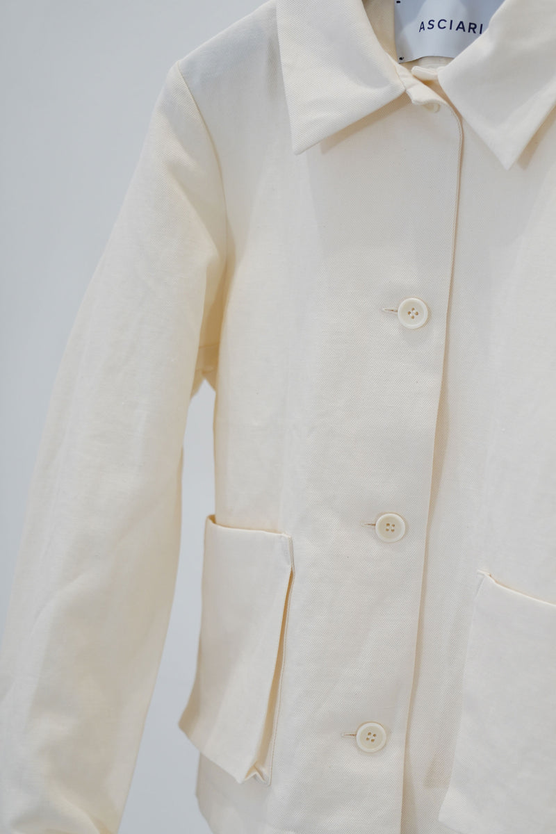 cotton linen jacket lotto ivory