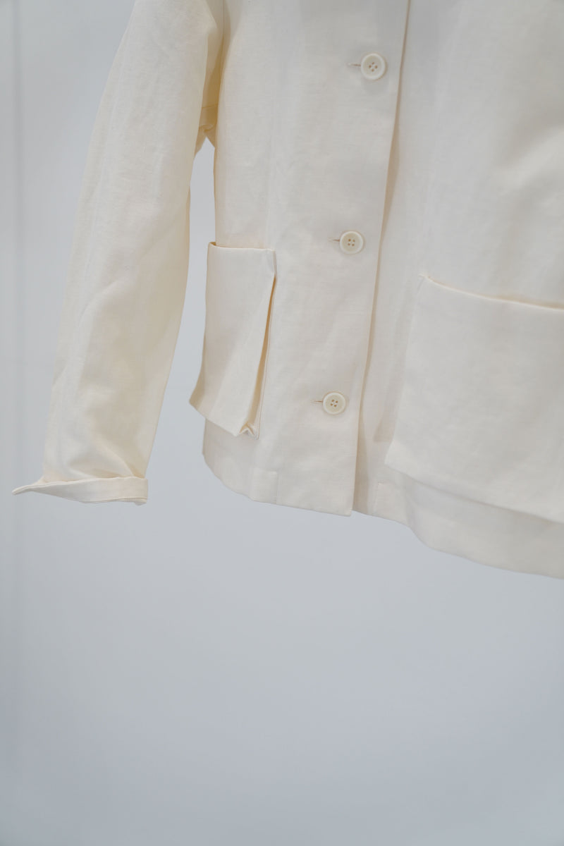 cotton linen jacket lotto ivory