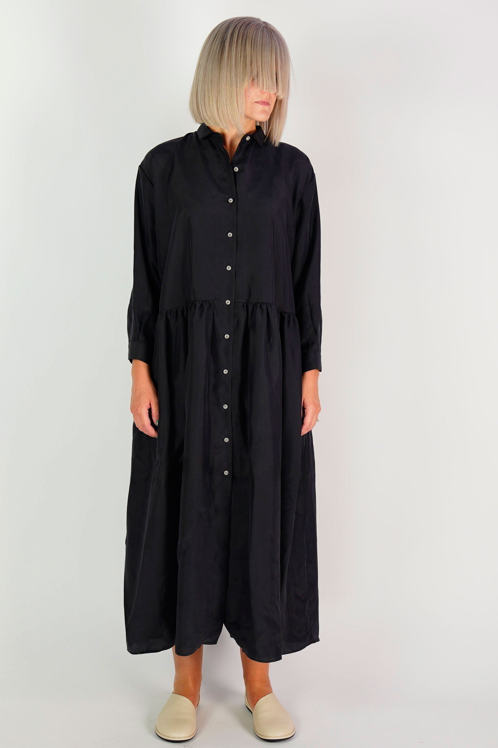 dress luce silk black