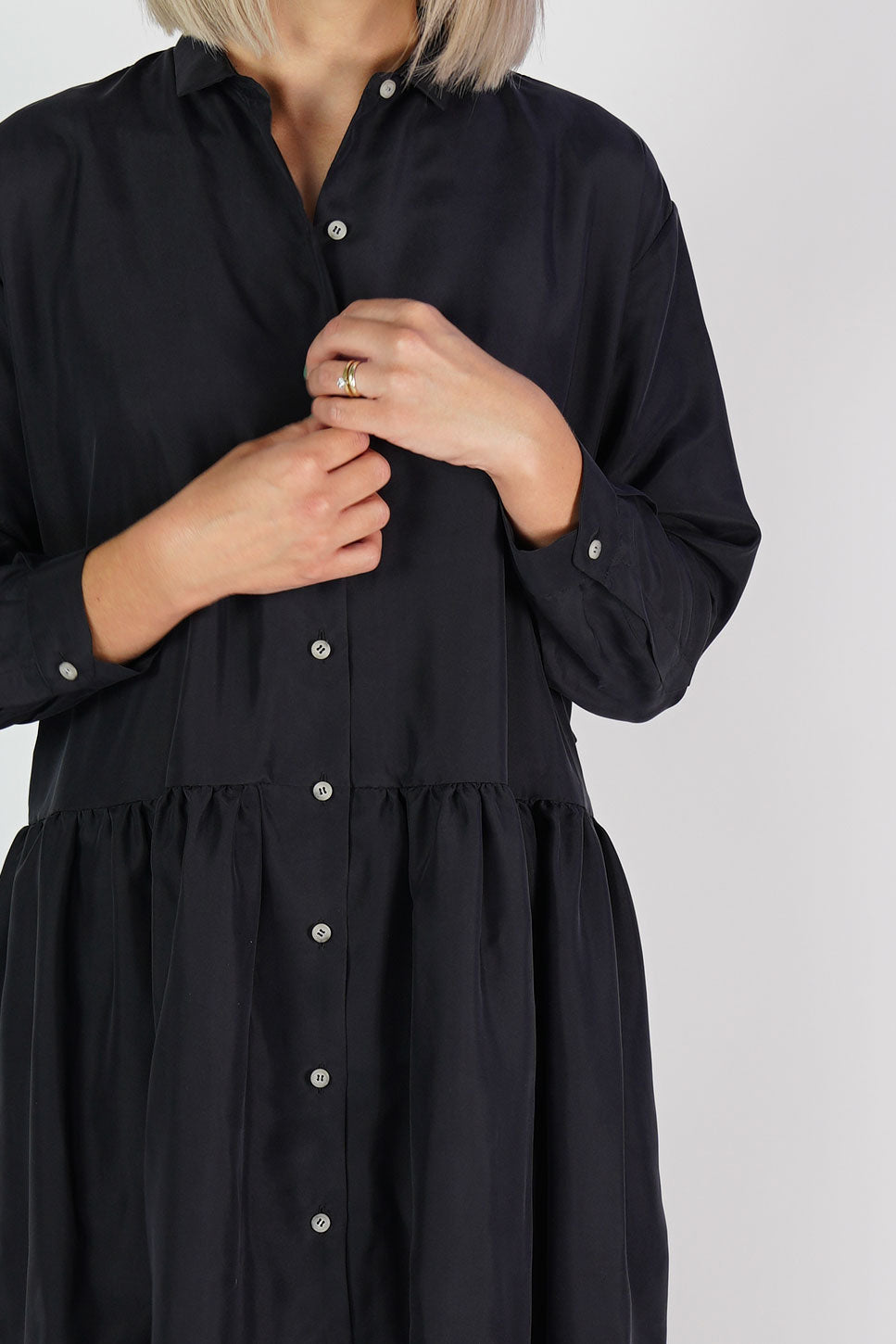 dress luce silk black