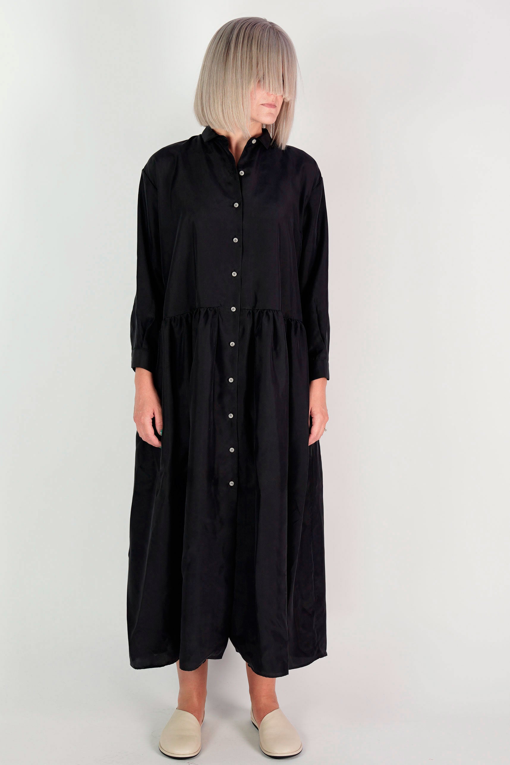 dress luce silk black