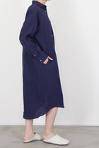 dress rita linen navy pinstripe