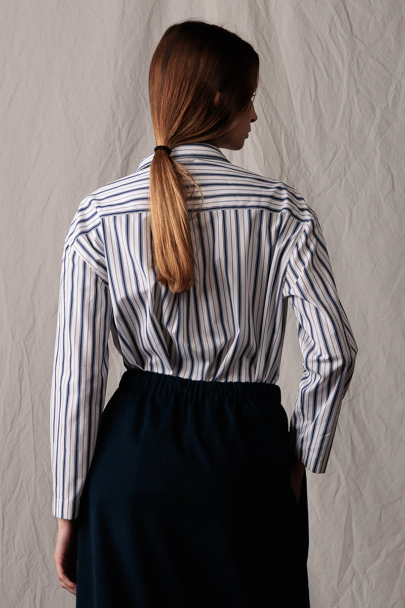 julia shirt cotton blue stripe
