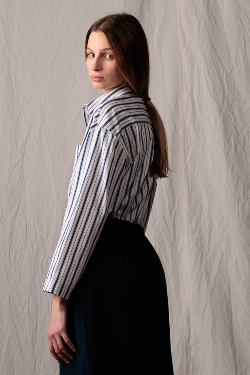 julia shirt cotton blue stripe