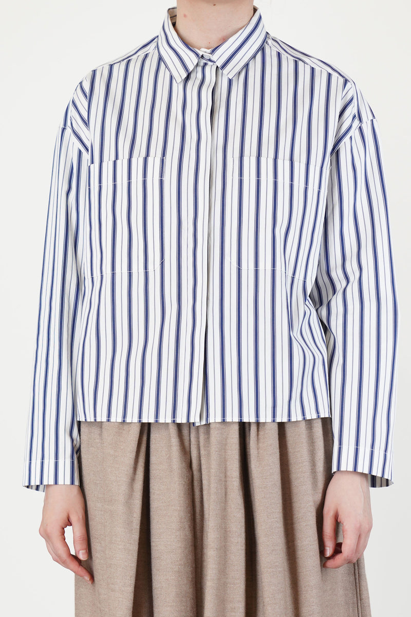 julia shirt cotton blue stripe